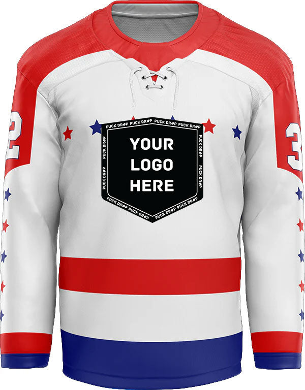 Capitals Alt Custom Hockey Jersey Design Puck Drop Prints