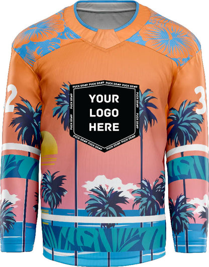 Beach Vibes custom hockey jersey design